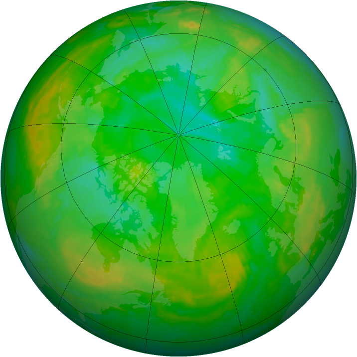 Arctic ozone map for 26 July 1991